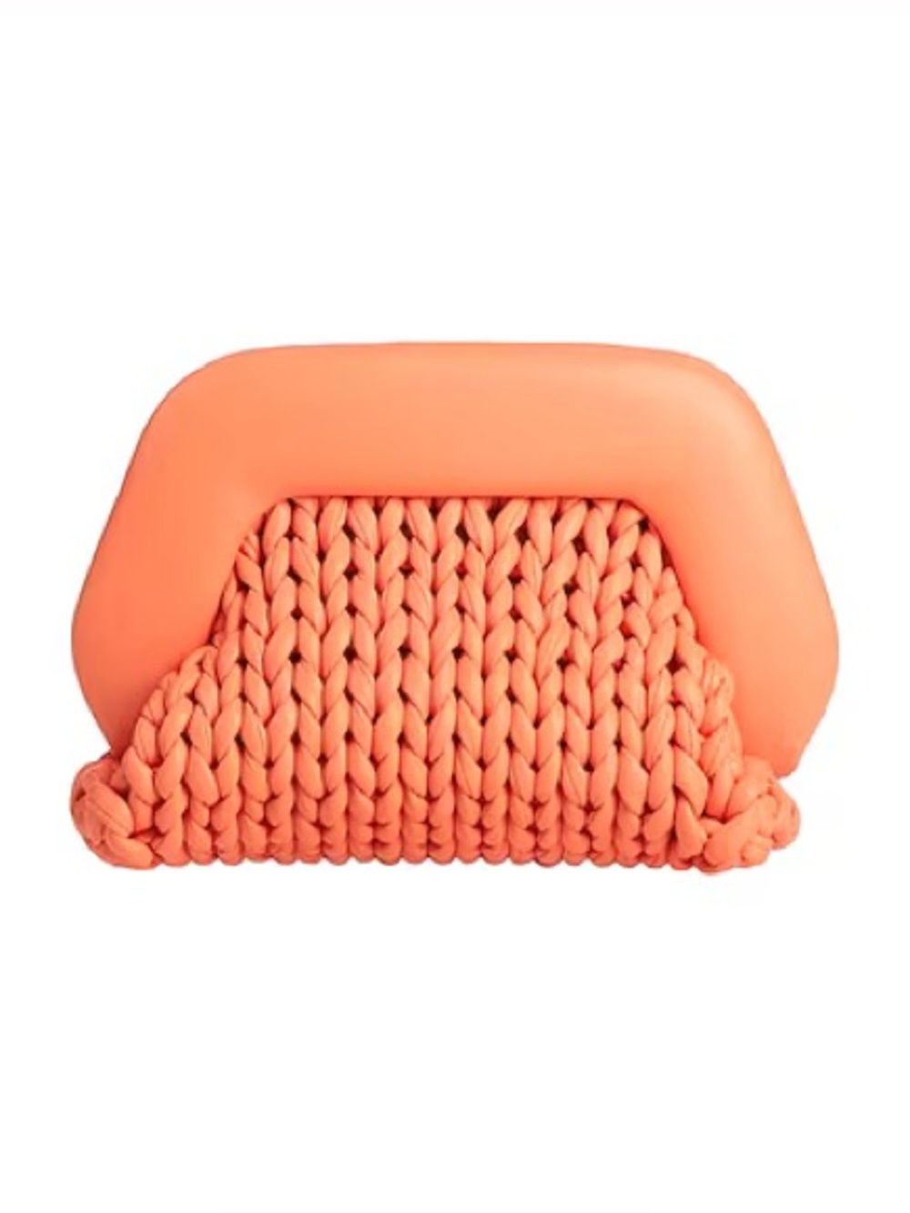 Themoirè Coral Woven Clutch with detachable strap